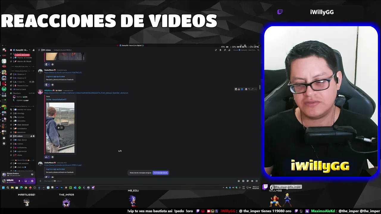 REACCIONES DE VIDEOS DE DISCORD