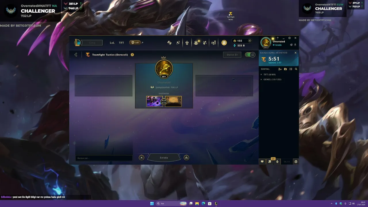 EUW aşındırıcı ve örseleyici oyuncu