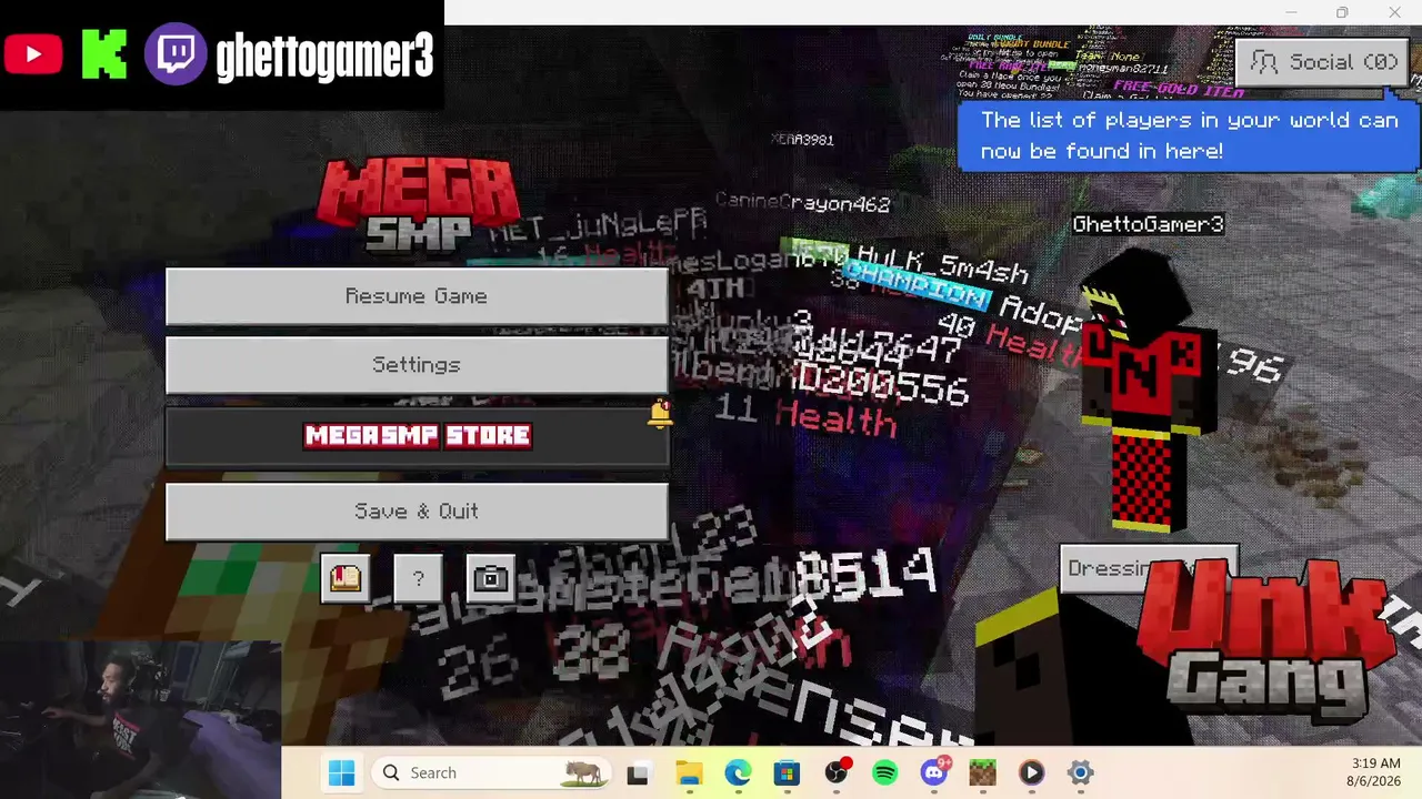 Minecraft MEGA SMP Giveaway Ghettogamer3