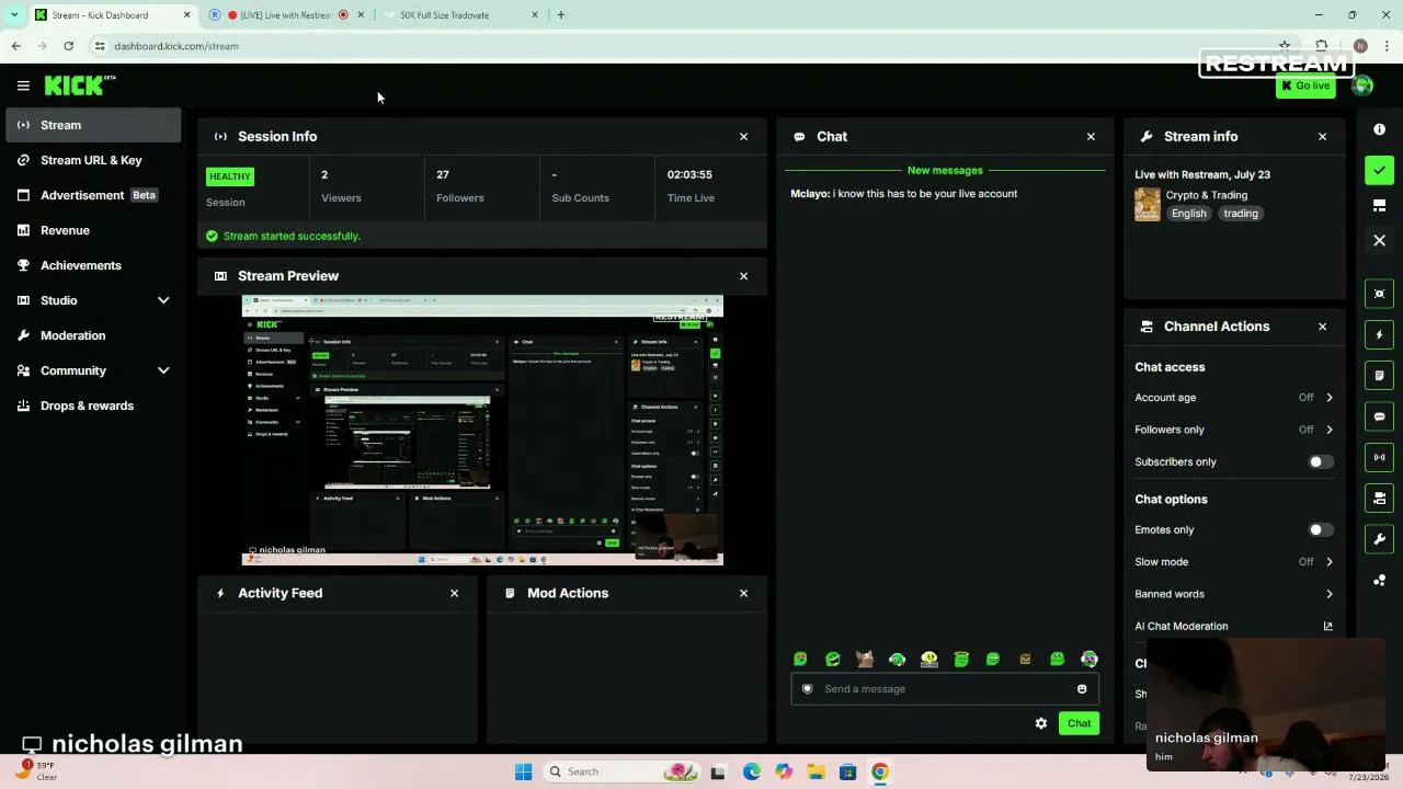 Live with Restream, July 23