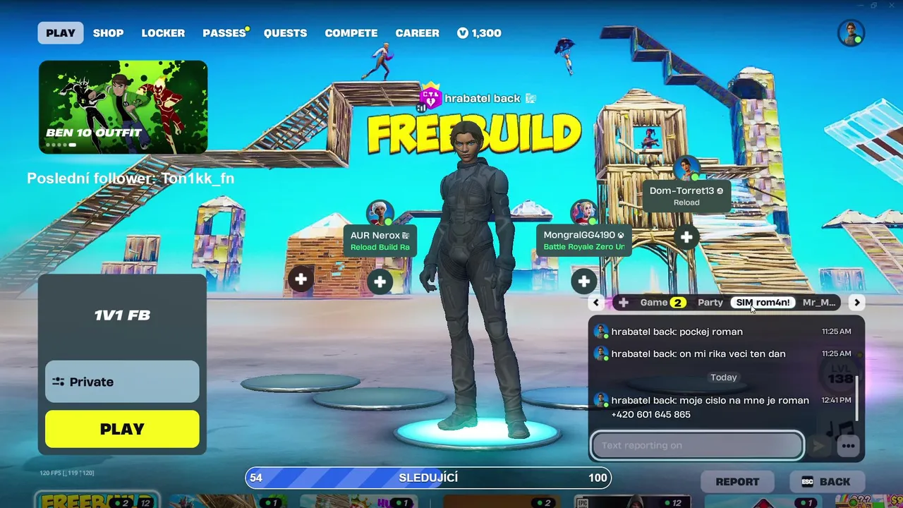 Fortnite připoj se cz/sk 1 Follow = +1H