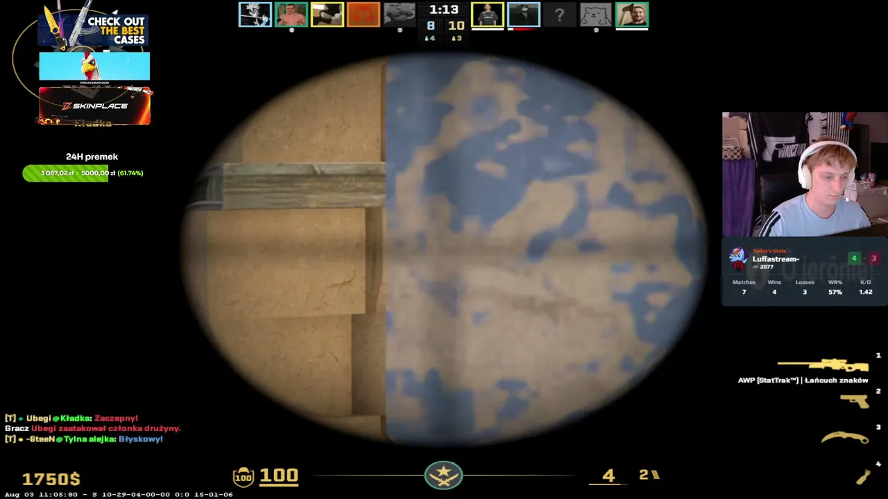 DAILY 3/x | Dzisiaj losowanie !kosa🌞Faceit prema🌞 | !skins !strona (delay 25sec)
