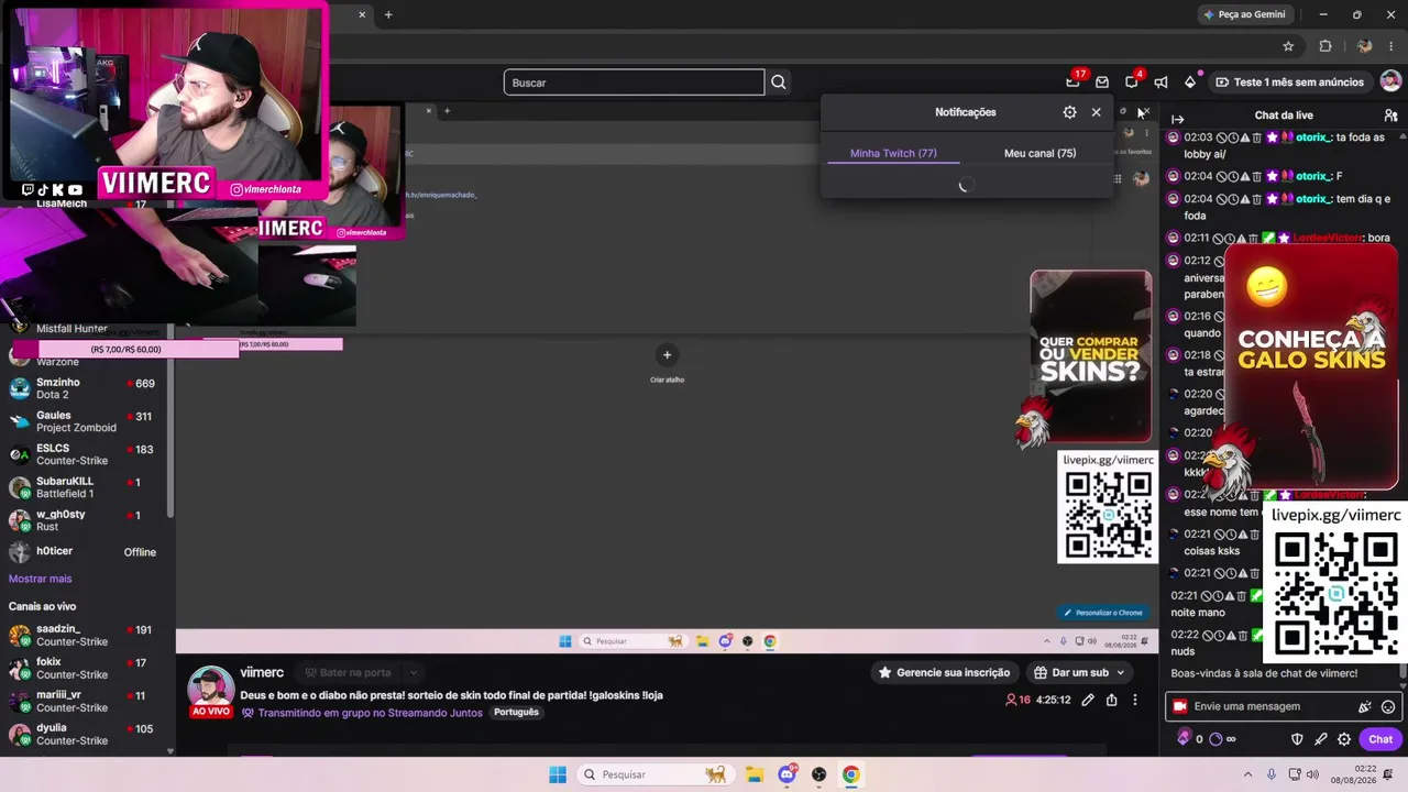 Deus e bom e o diabo não presta! sorteio de skin todo final de partida!  !galoskins !loja