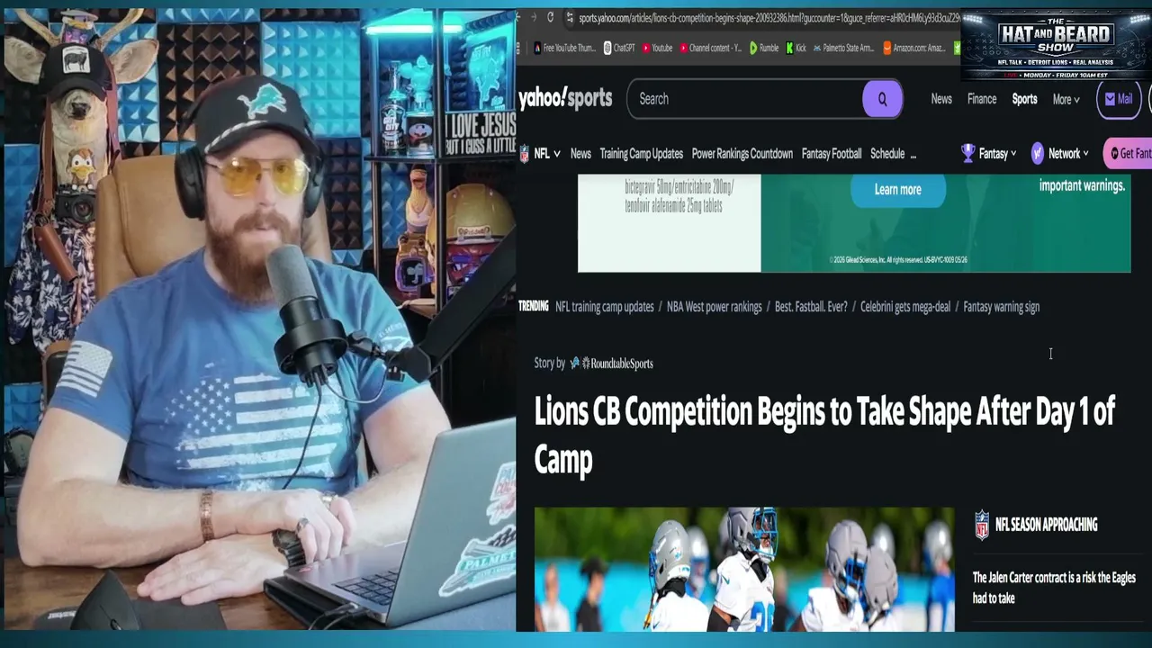 LIVE Lions Training Camp Day 1: What We Learned Right Away | Gibbs, CB Battle & Injury Updates