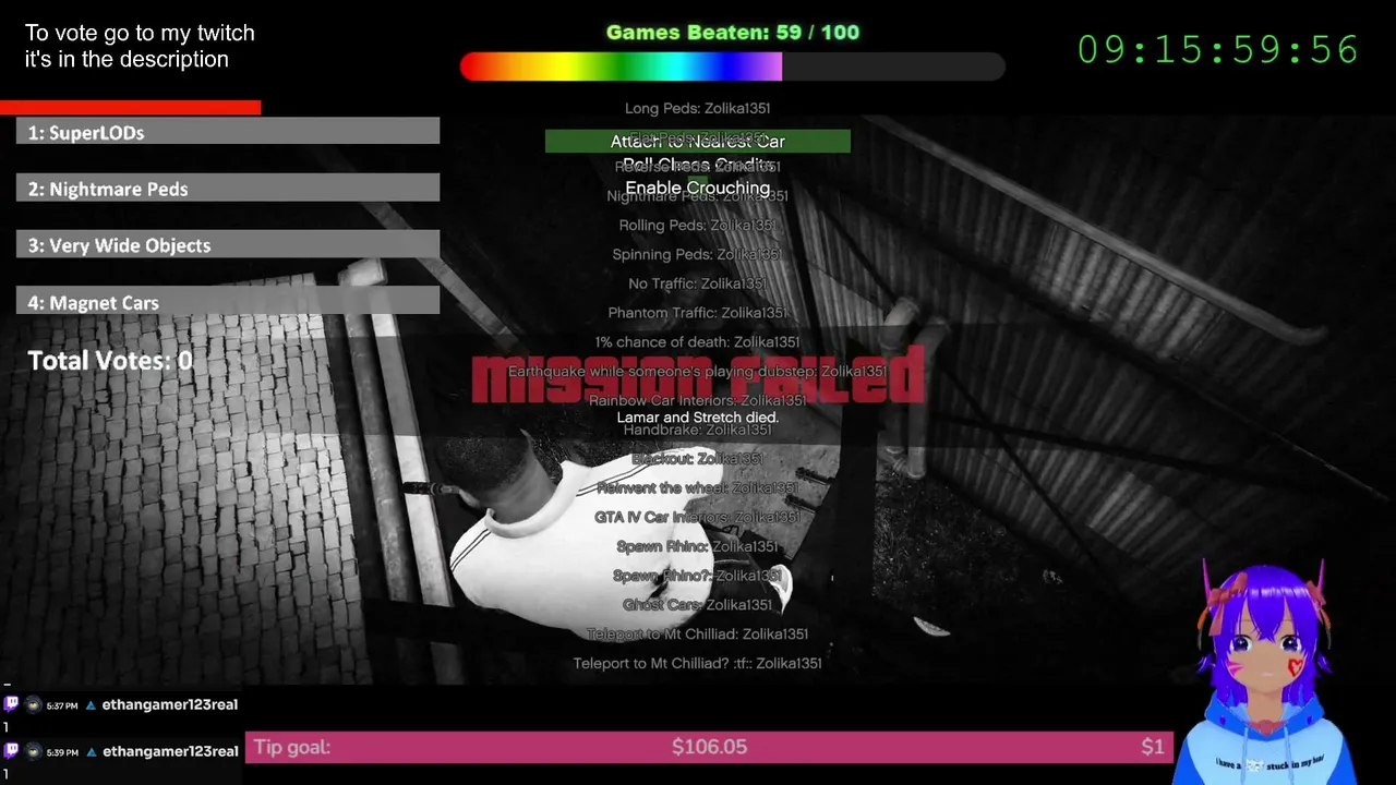 Stream Doesn't End Until I Beat GTA V Chaos Mod