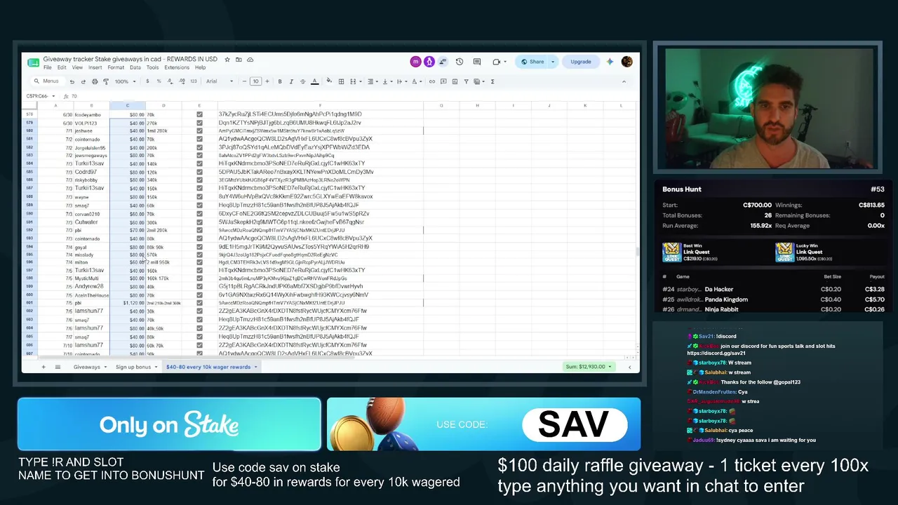 $100 RAFFLE POT STAKE - STAKE RAW $1100 BONUS HUNT - TIPS TO CHAT DAILY RAFFLES - SPORTS TALK - CODE sav  !site