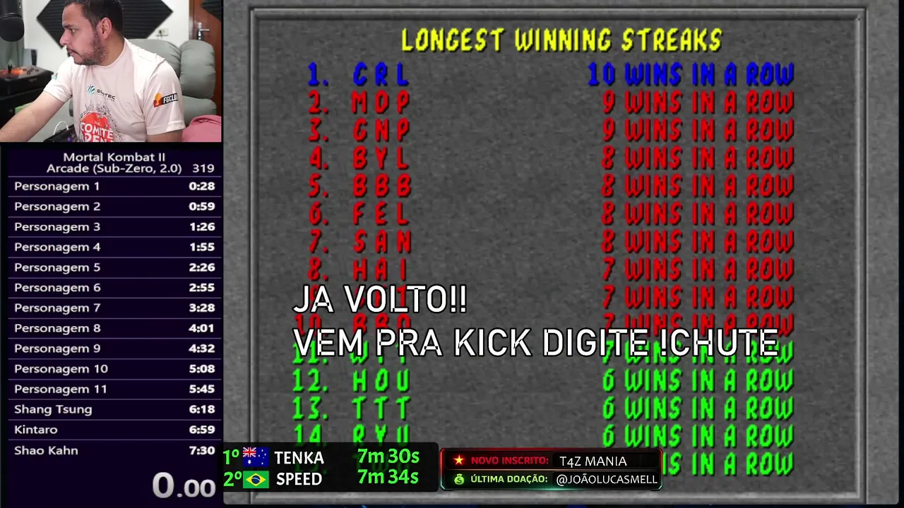 SPEEDRUN: Subzero - Mortal Kombat 2 (Arcade) (NHPT) || Farme pontos pro sorteio !sorteio !sub
