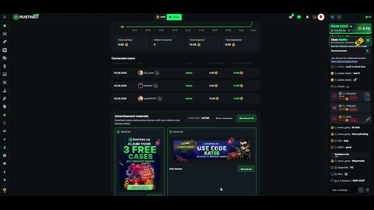 ⭐OPcases 400$ start to MILINIORREEEE 🚨  FREE🚨 TIP🚨 TIP TIP🚨 !gw !tip !calls