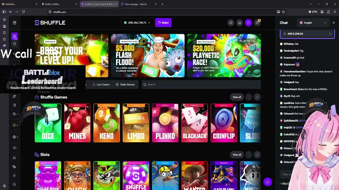 🫩100$ DEPOSIT | 🗣️TIPPING FOR VIEWER CALLS |👑 FREE REWARDS @ WAIFUBETS.XYZ 👑 |😩 !battleblox BEST CASE OPENING SITE