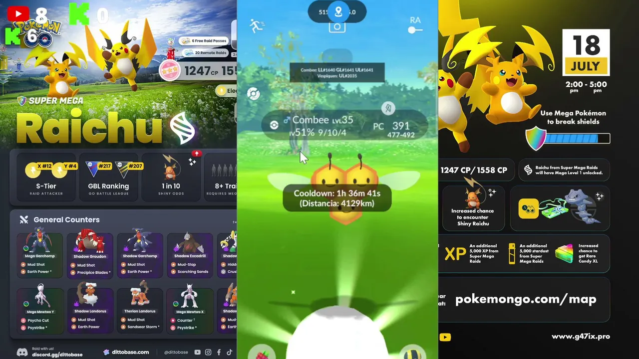 ✨Invitaciones Día de Super Mega Incursiones de Raichu + Mega Raichu Raids Invitations + Sorteo Pokémon GO