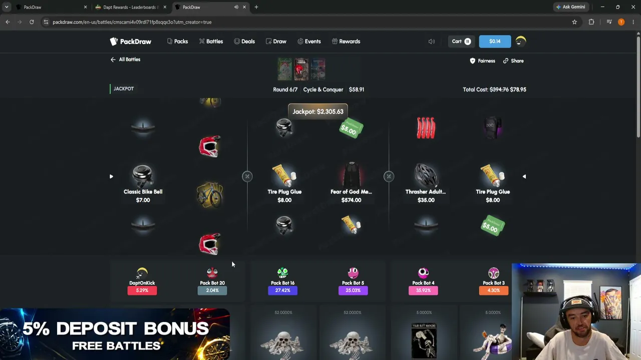 Locked, Cocked, Ready to Rock |🏆$10K+ LB🏆| !gamba !packdraw !skinrave !csbattle
