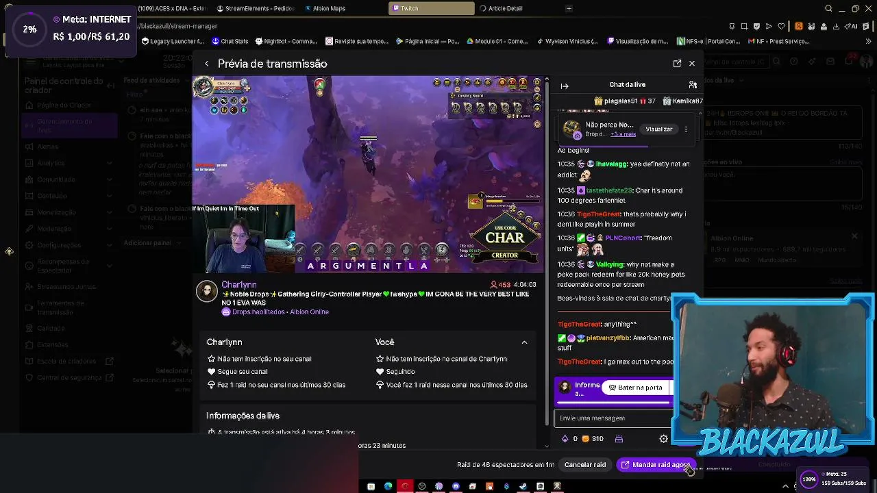 ✨ PCTHON ✨  1 SUB OU 50 BITS = +10min | PIX R$ 5 = +25min (1h = R$ 12 ) ⏱️ // !subathon !m  -- https://midfielder.tv.br/Blackazull