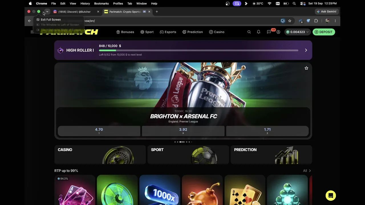 $500 RAW START ON PARIMATCH