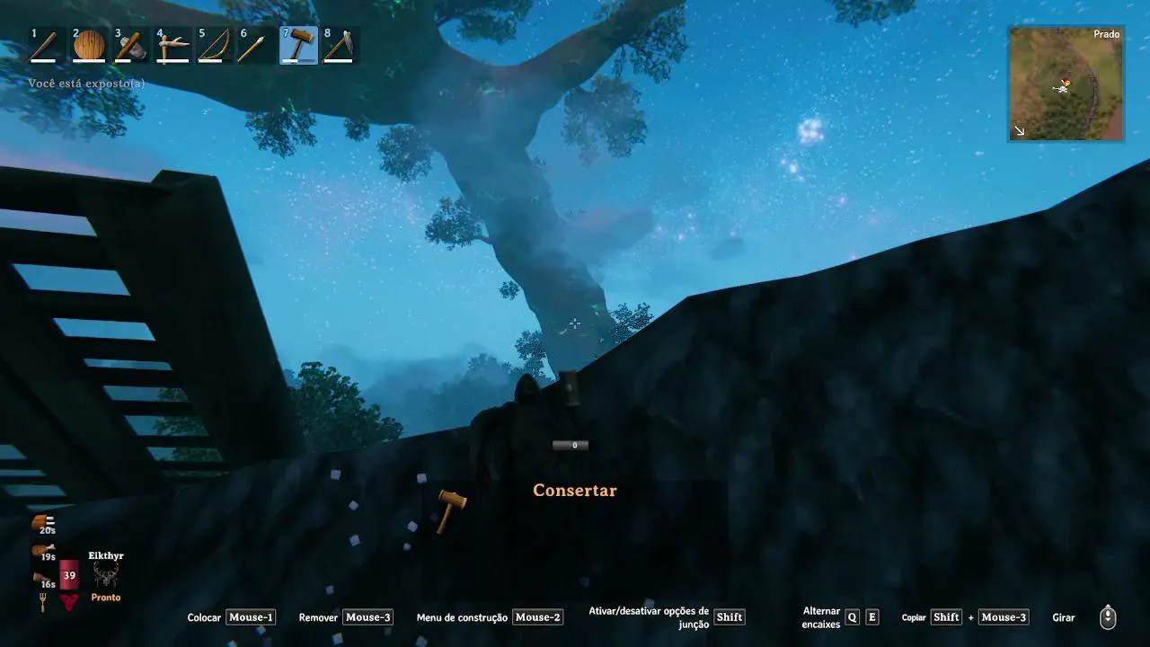 Valheim explorando a floresta negra cinzenta algo assim