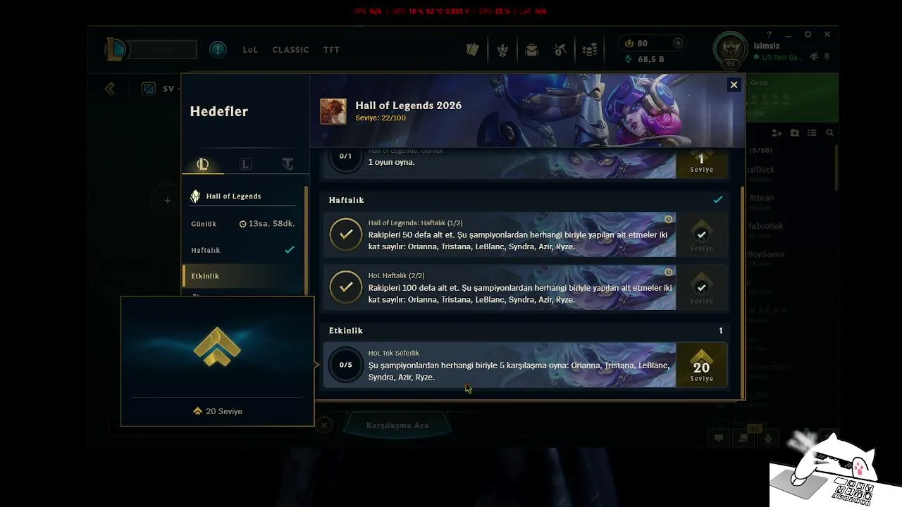 League of Legend | Oyun/Sohbet Yayını