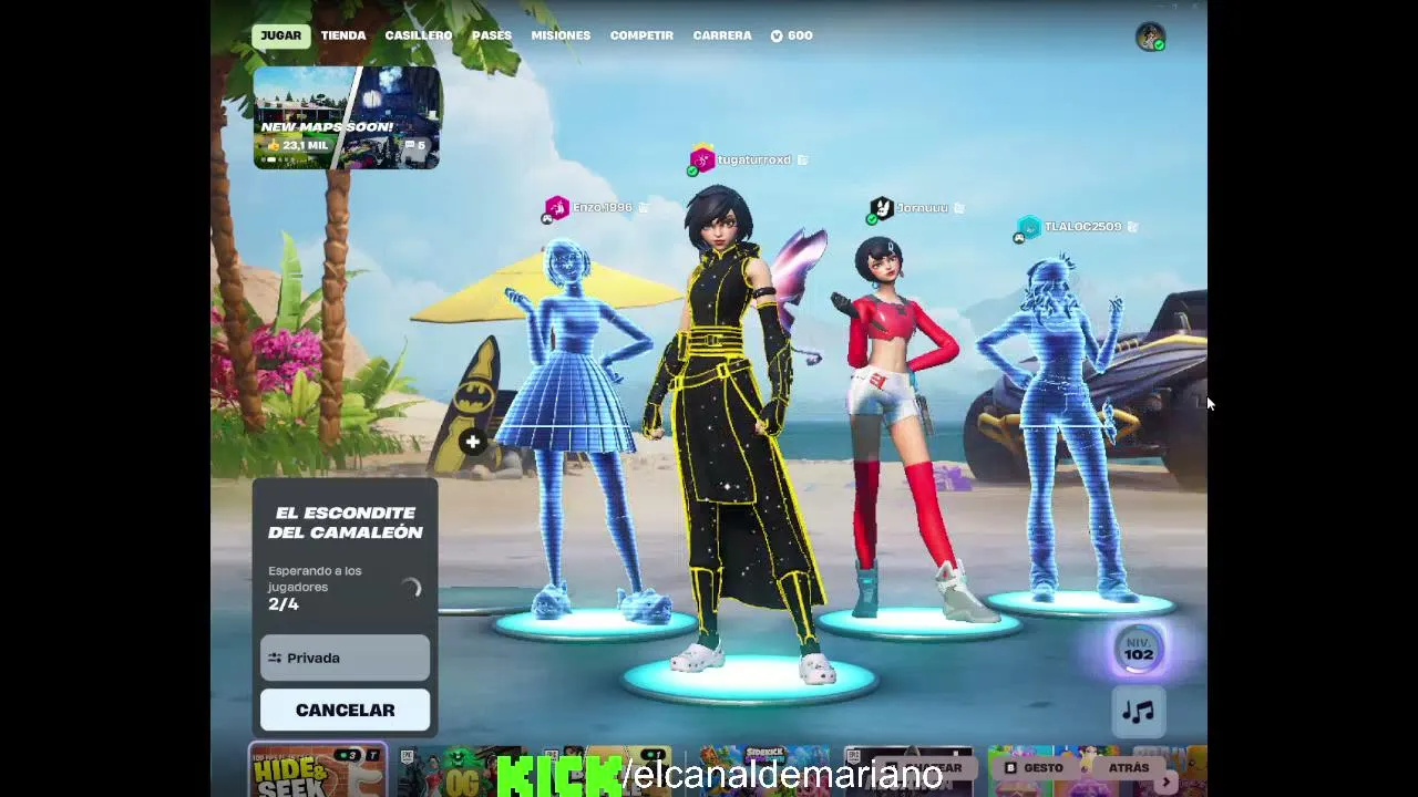 Fortnite jugando con segudores y panitas multistream despues de tiempo