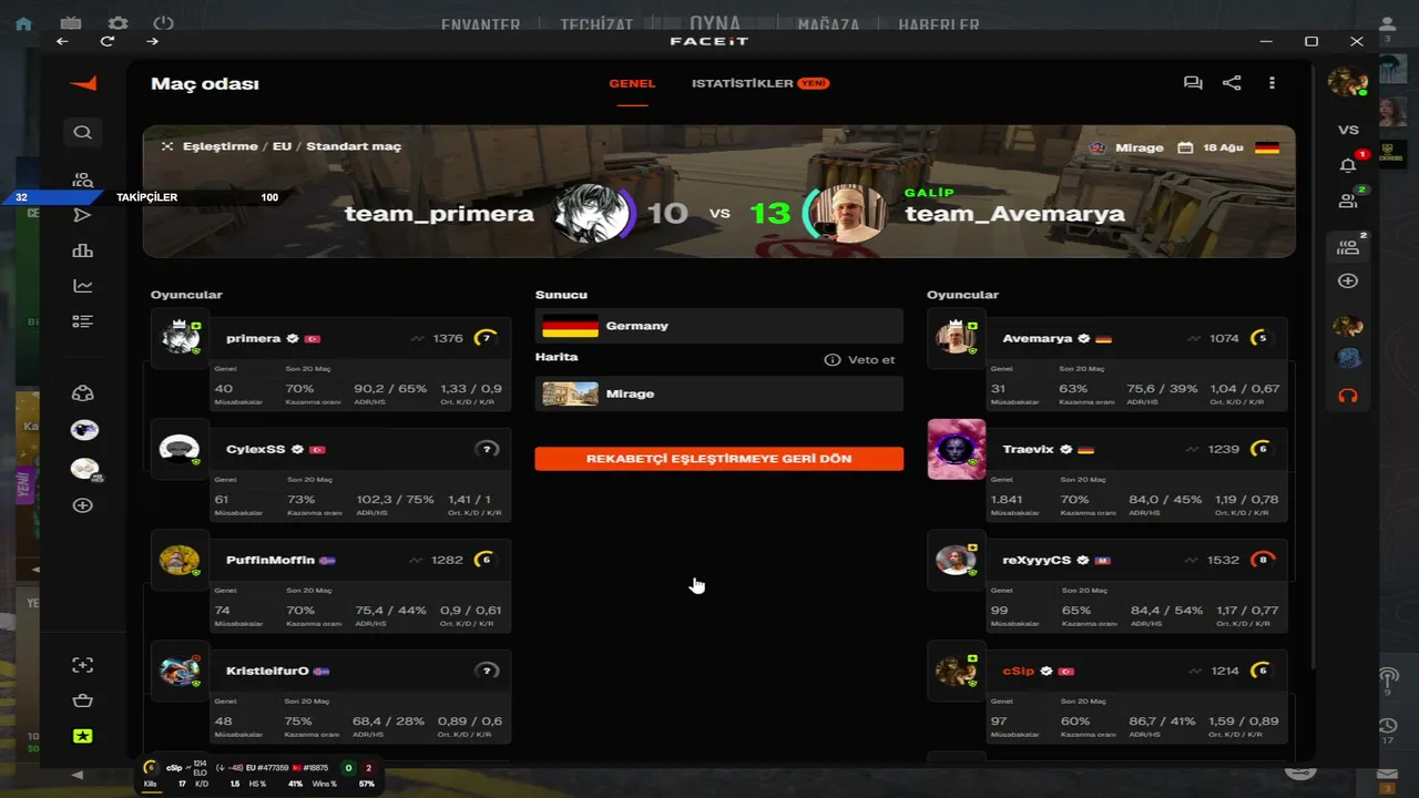 FACEIT 1200+ ELO - !discord !lurk !youtube
