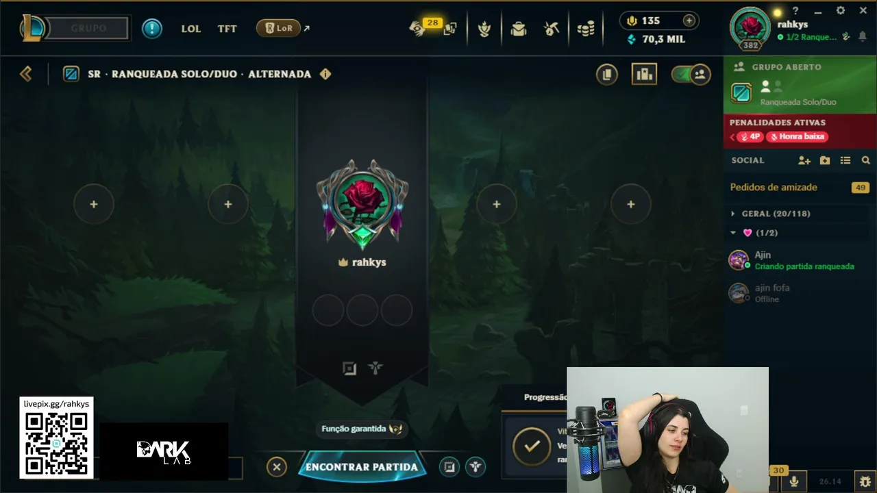 IDL Rahkys | SOLOQ com ajin| Siga a @Rahkys_ em todas as redes sociais --> !social !pix !darklab