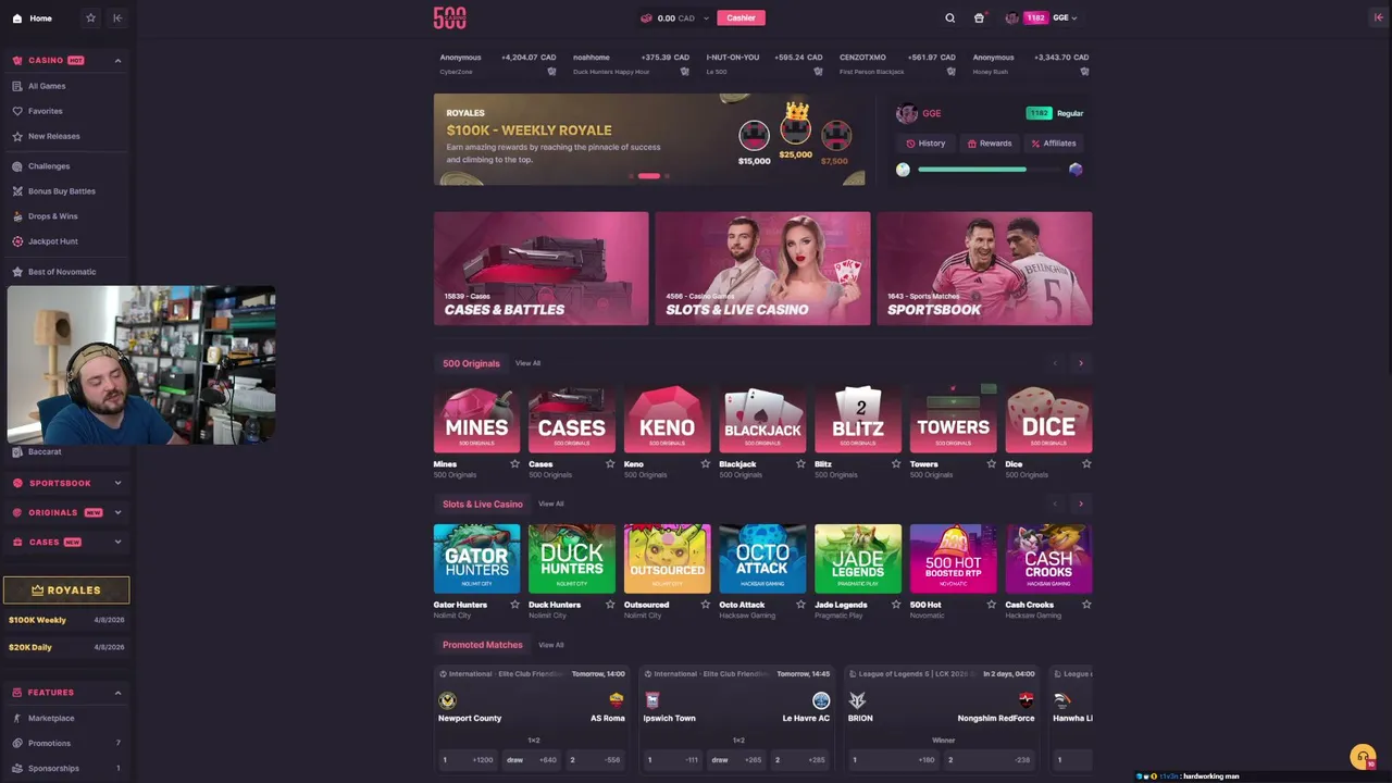 ⭐GGE PRINTING ON !500.CASINO ⭐ $10,000 WEEKLY !RACE ⭐ !SITE ⭐ !DISCORD ⭐ !TTS