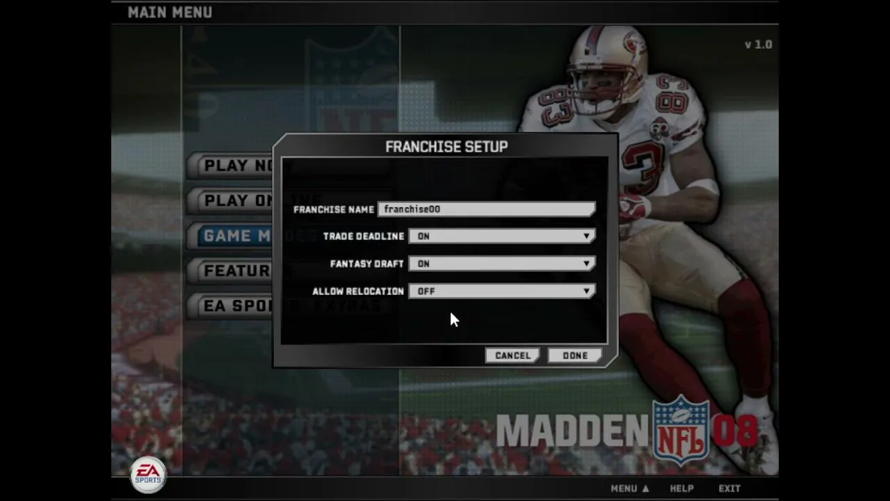 Madden 08 Fantasy Franchise