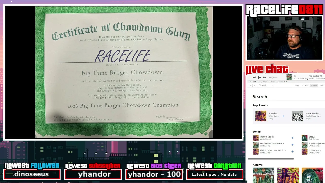 2026 Big Time Burger Chowdown CHAMPION!!
***Chill Room Days***