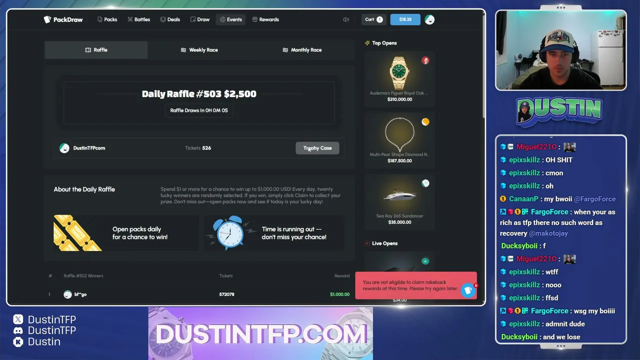 💎 $800 RAW PACKDRAW BATTLES 💎 | 💰  $7,500 BI-WEEKLY RACE 💰  @ !site  | !discord