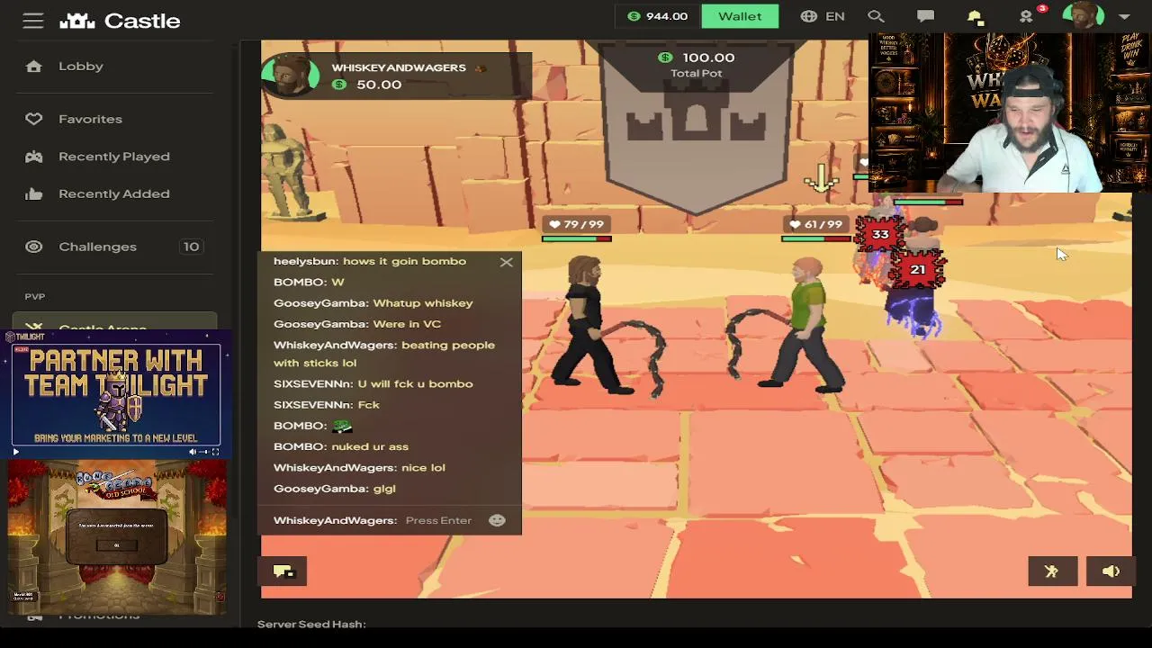 come run up a bag on castle warriors 
1000 dollhairs start