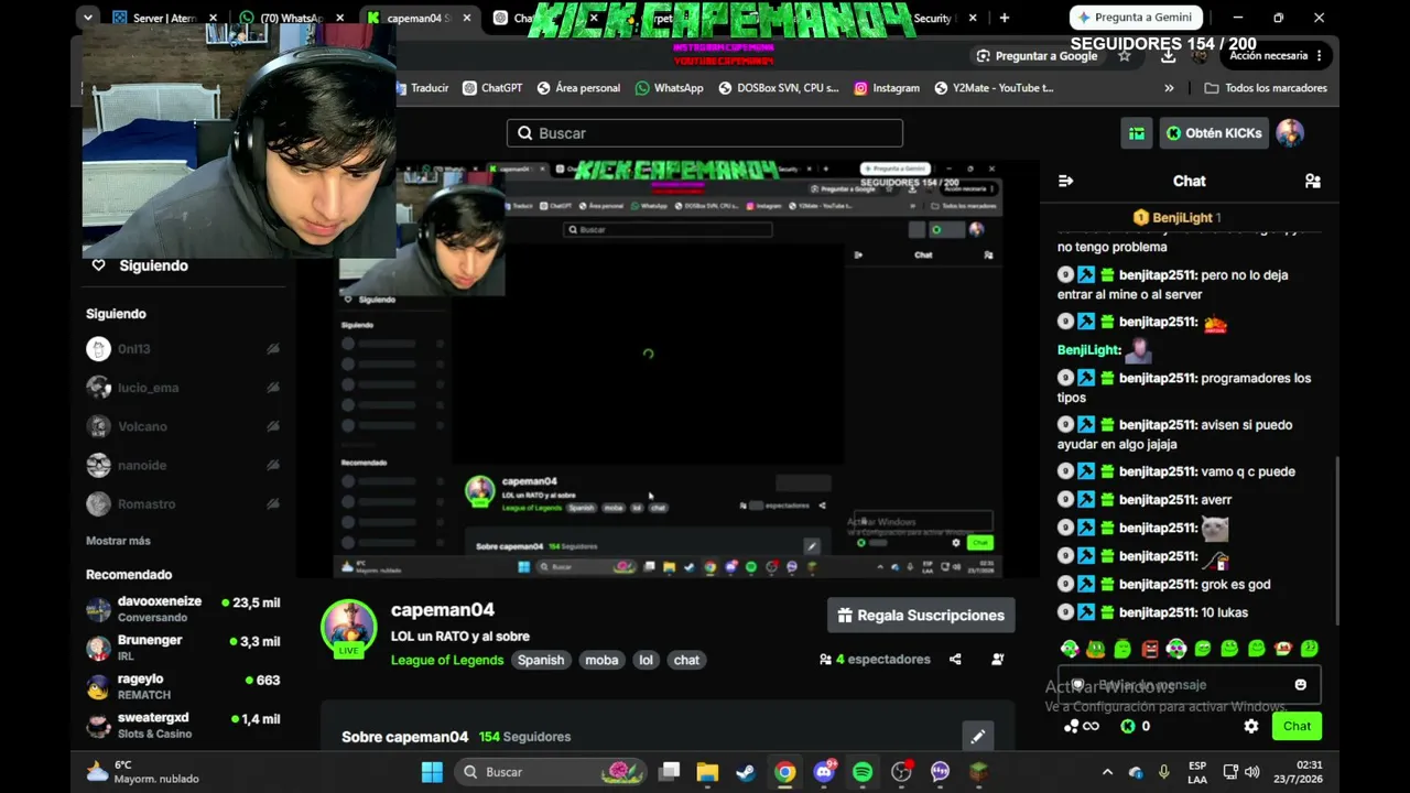 LOL un RATO y al sobre