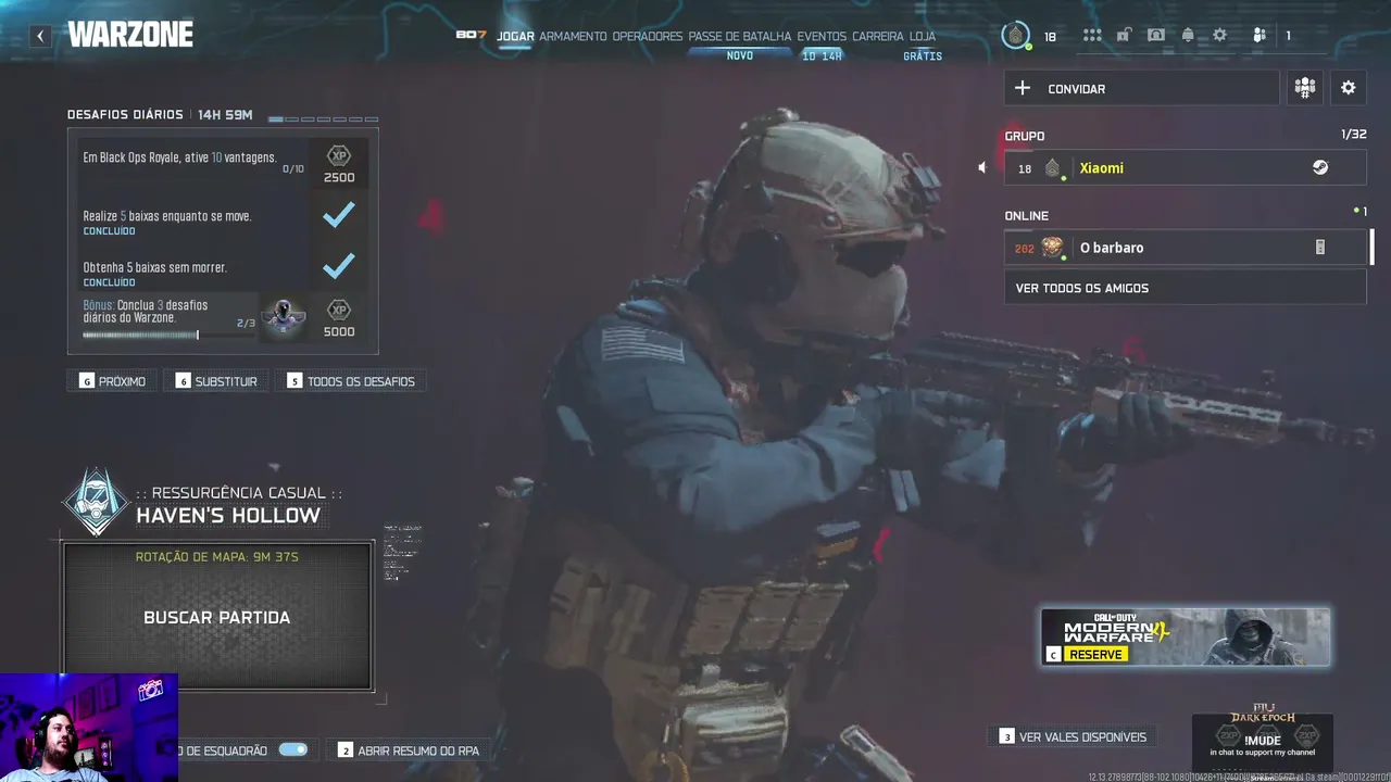 ESTAMOS ON VEM PARA LIVE BORA WARZONE