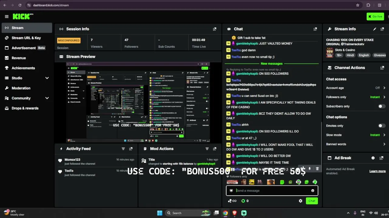 CHASING 100X ON EVERY STAKE ORIGINAL @Trainwreckstv