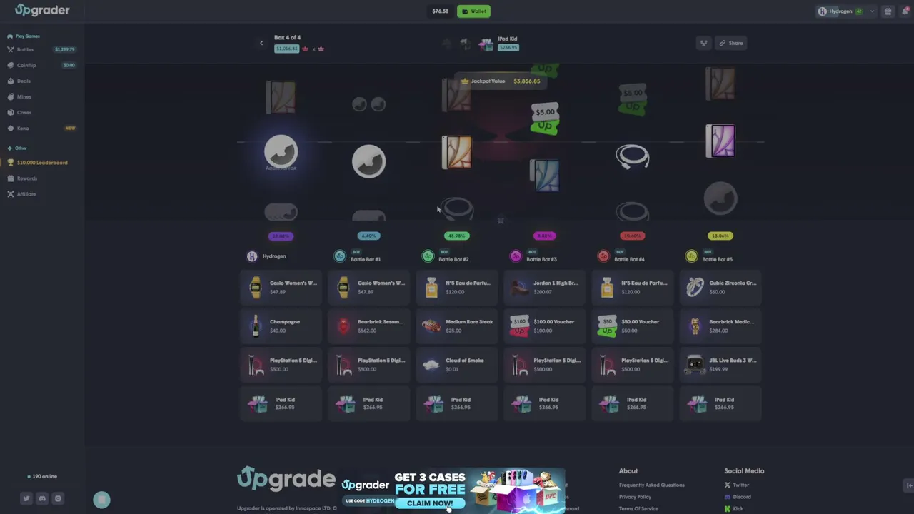 Code: Hydrogen | !upgrader | !chicken | !castle | Calls for tips all stream.