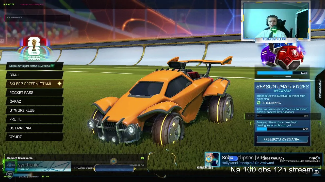 🔴Rocket league wieczorem i chill !strona