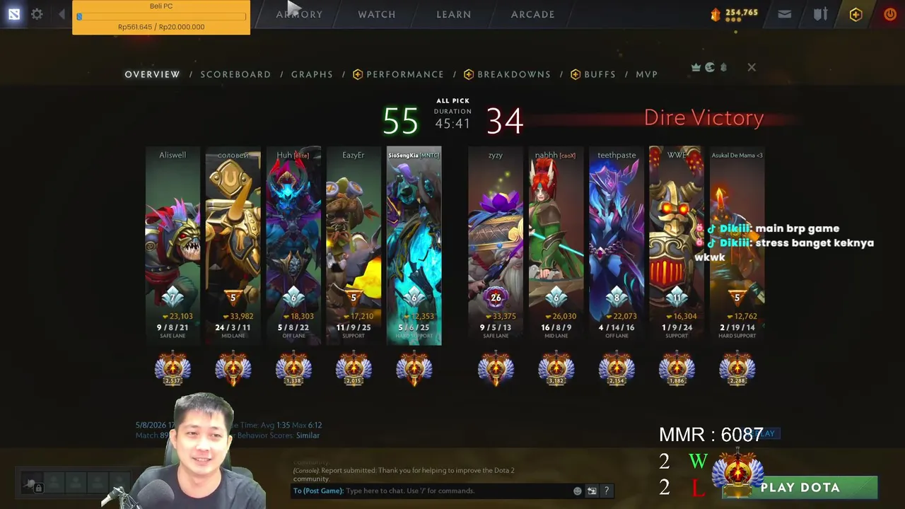 🔴 MMR DI ADJUST ??? TEST KEKUATAN LAPTOP , MASIH KUAT LIVE ATAU GAK 🙏 GRINDING KE MMR : 8.500 ❗❗❗