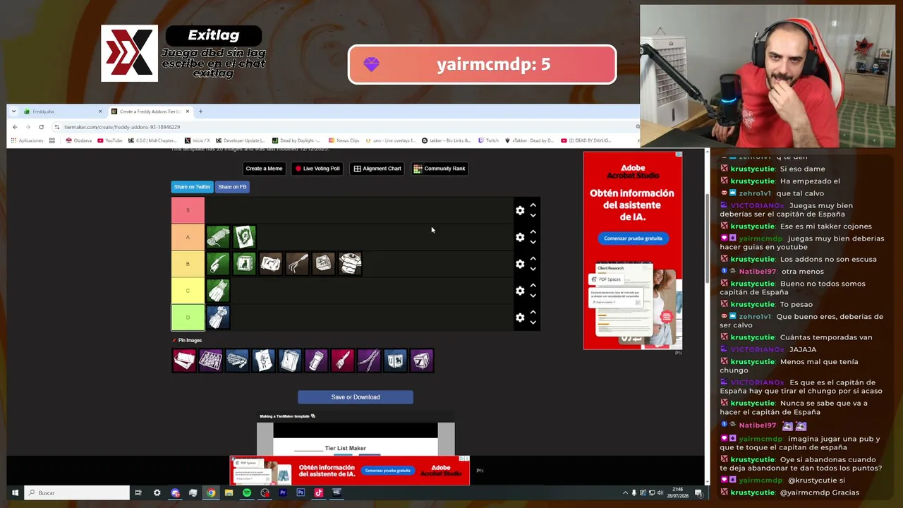🔴RETO CHAOS SUFFLE | TEMPORADA FREDDY !MK | CREADOR DIDÁTICO +9K HORAS #DBDCreator !instantgaming !exitlag !miweb !redes