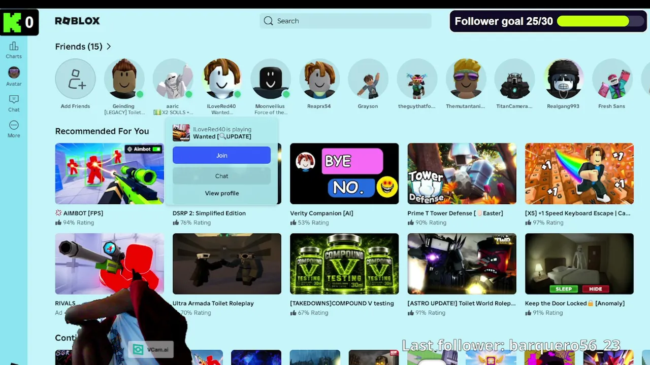 road to 30 Followers not ending stream till i beat roblox