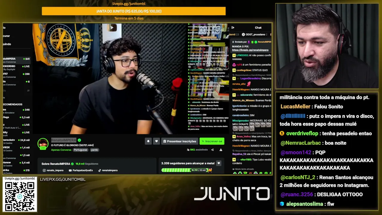 LIVE TECNOTENENTISTA DIÁRIA | !pix !discord