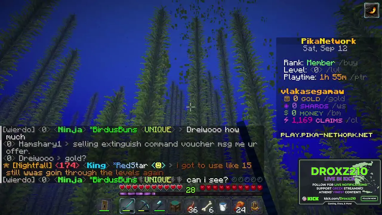 Playing Minecraft
