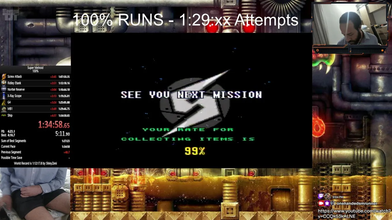 [EN-PT-ES] Super Metroid Onehanded - 100% SPEEDRUNS - I am feeling REALLY BAD but whatever!
