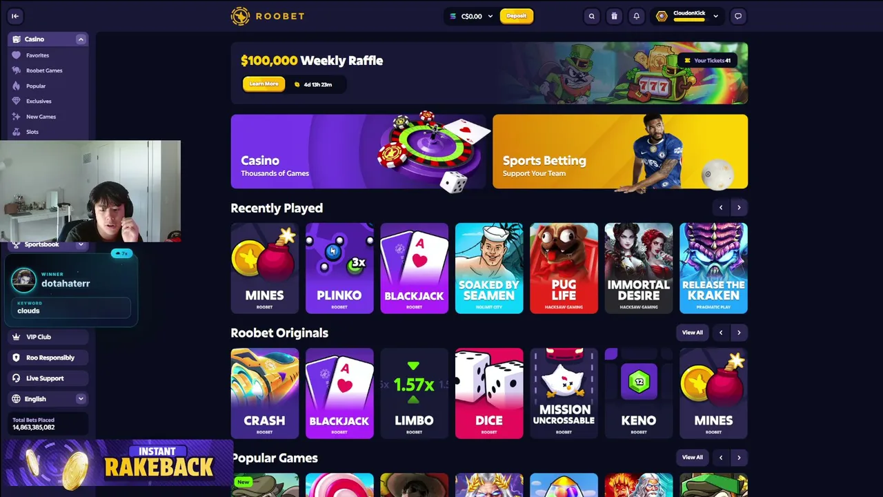 $2,700 RAW ON !ROOBET !packdraw !discord !lb