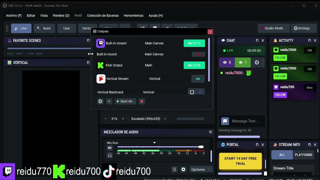 mi primer directo!!