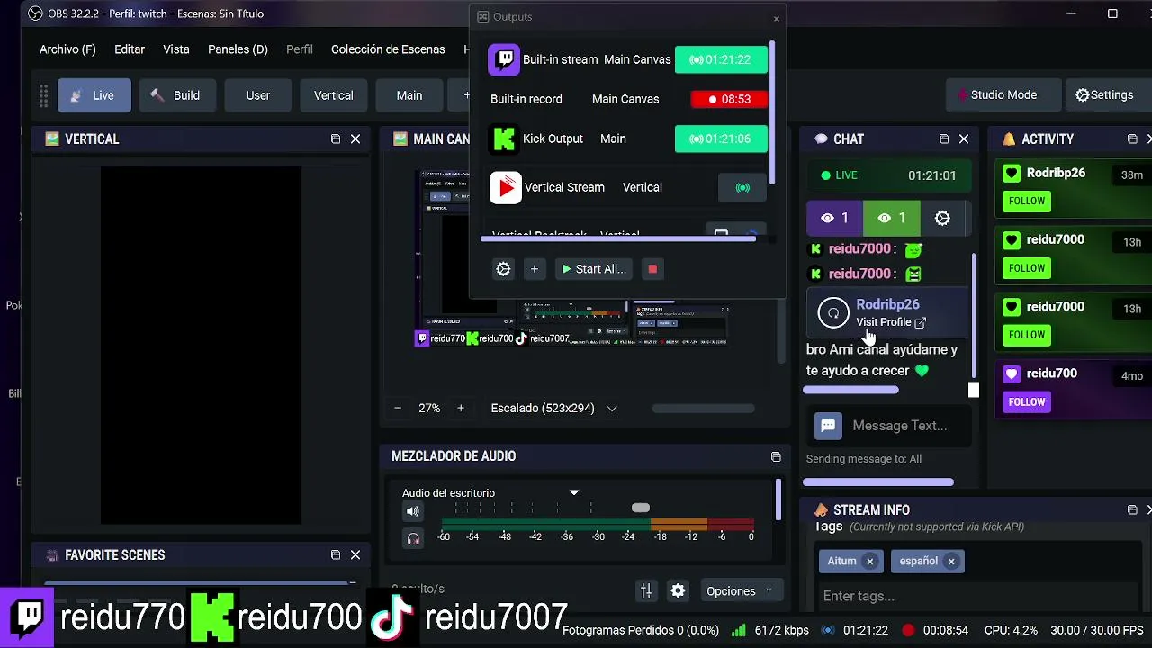 mi primer directo!!