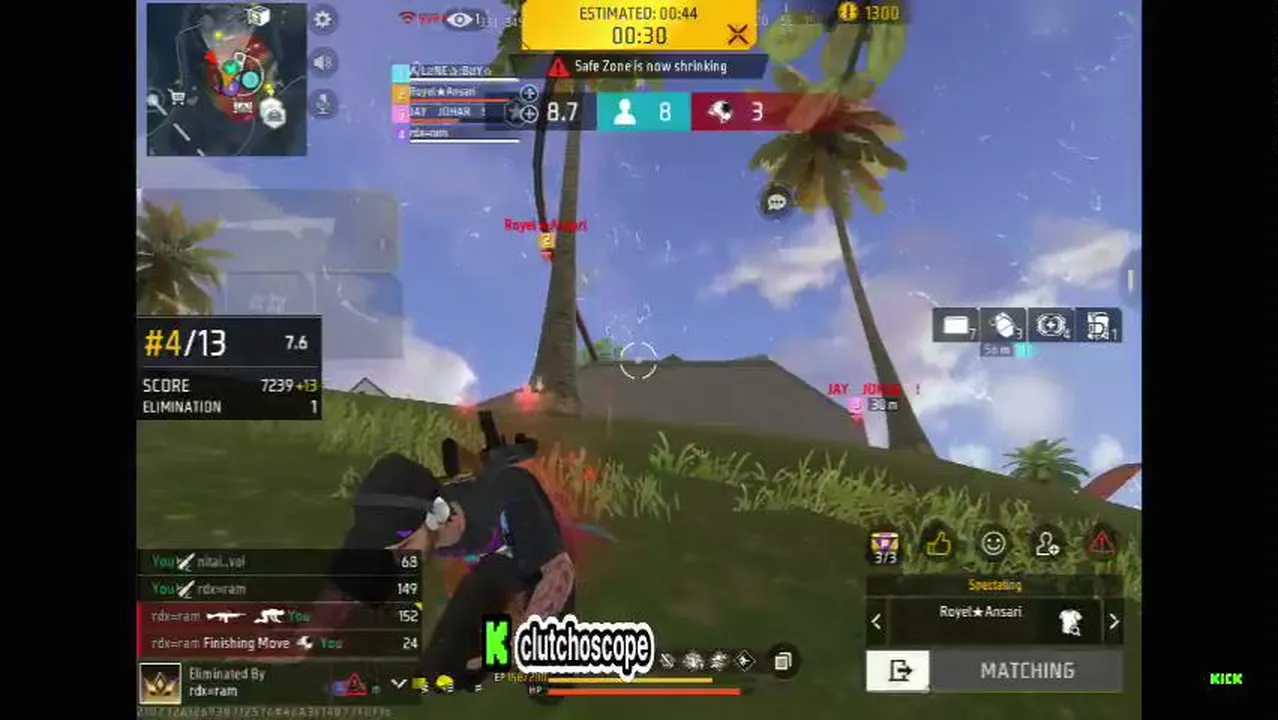 sniping in free fire! clutchscope
