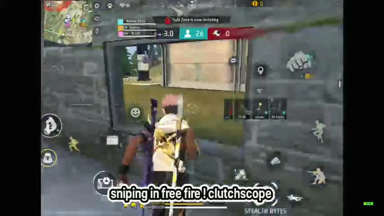 sniping in free fire! clutchscope