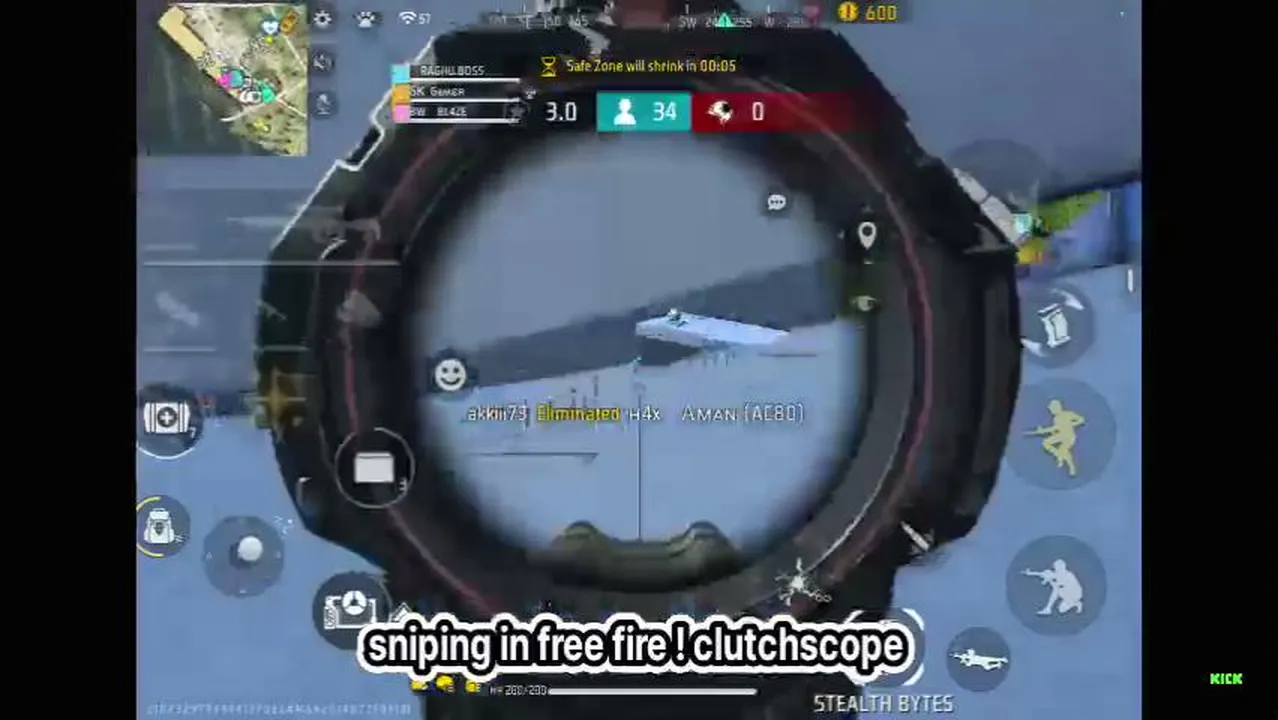 sniping in free fire! clutchscope