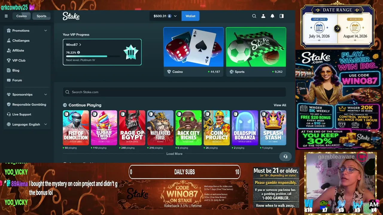 come watch my affiliate/sister take over my balance -giveaways after  !stakeus !wager !youtube !stakeangels