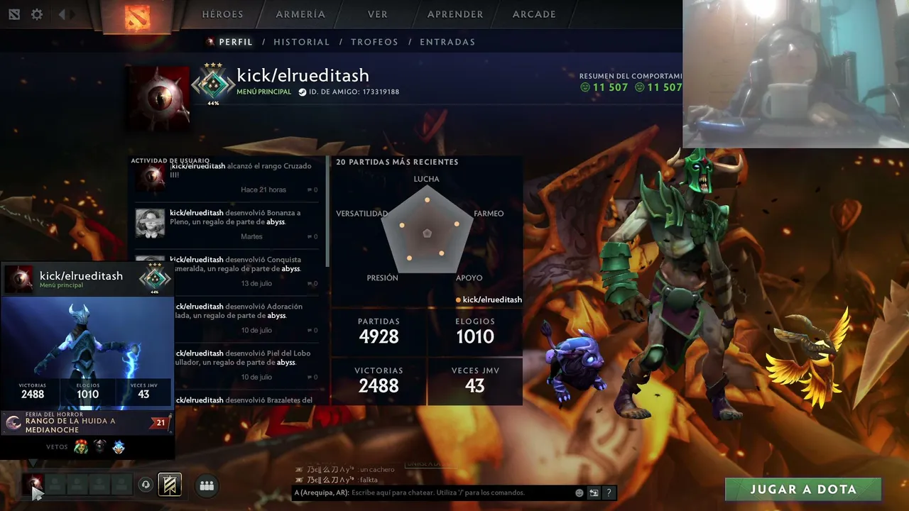 Volvi pero para el dota (un invalido te va ganar)