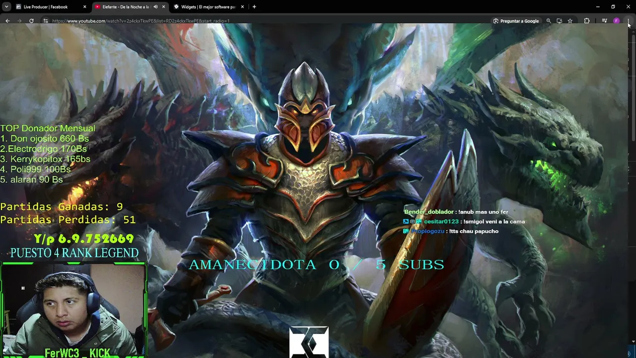 BUENAS NOCHES A TODOS EMPEZANDO STREAM GO DOTITA GOZU PLATINO DIAMANTE