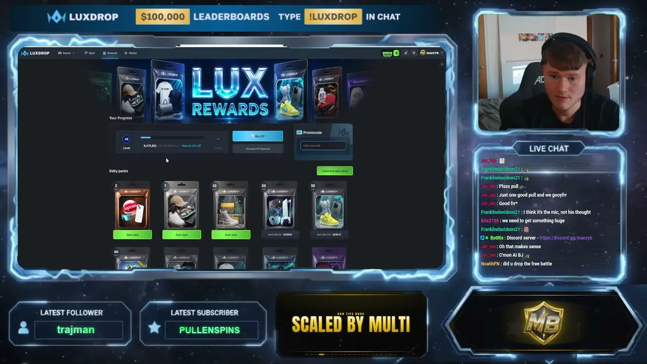 GAMBLE AND CHAT / !SR !gamba !luxdrop !discord !website