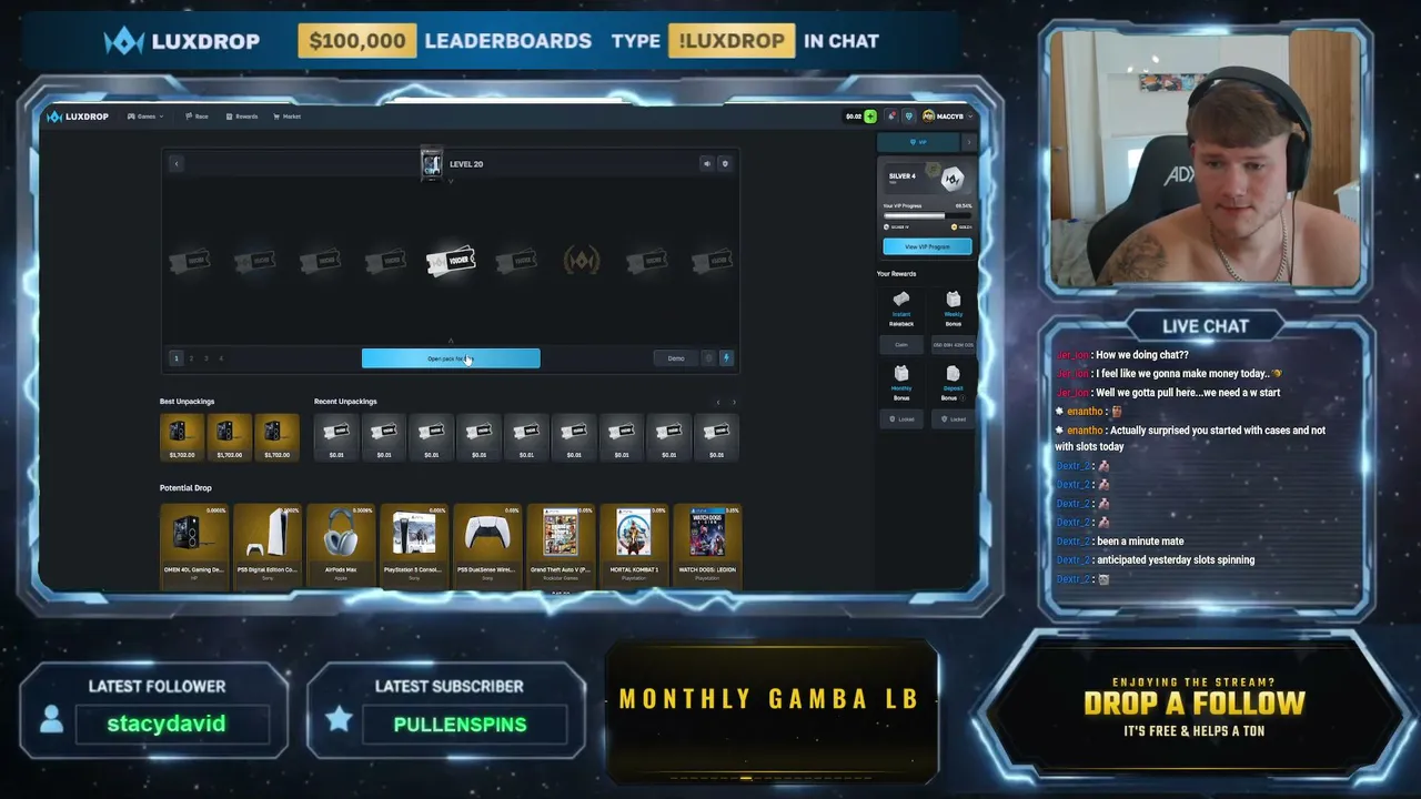GAMBLE AND CHAT / !SR !gamba !luxdrop !discord !website