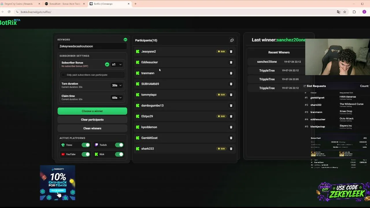 !degencity Hacksaw Slots Only Viewer Bonus Hunt!!!
